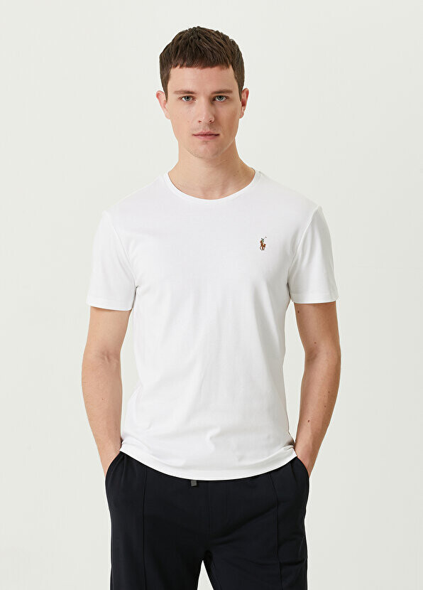 

Белая футболка с вышитым логотипом Polo Ralph Lauren, Белый