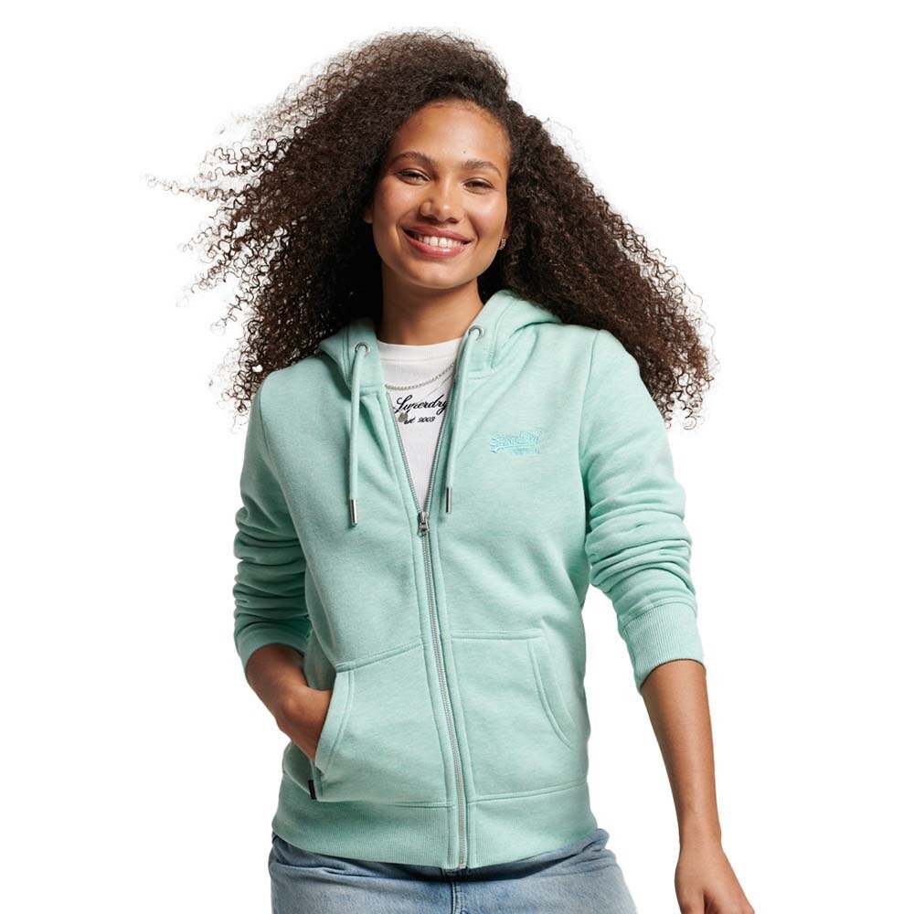 

Толстовка Superdry Vintage Logo Emb Full Zip, зеленый
