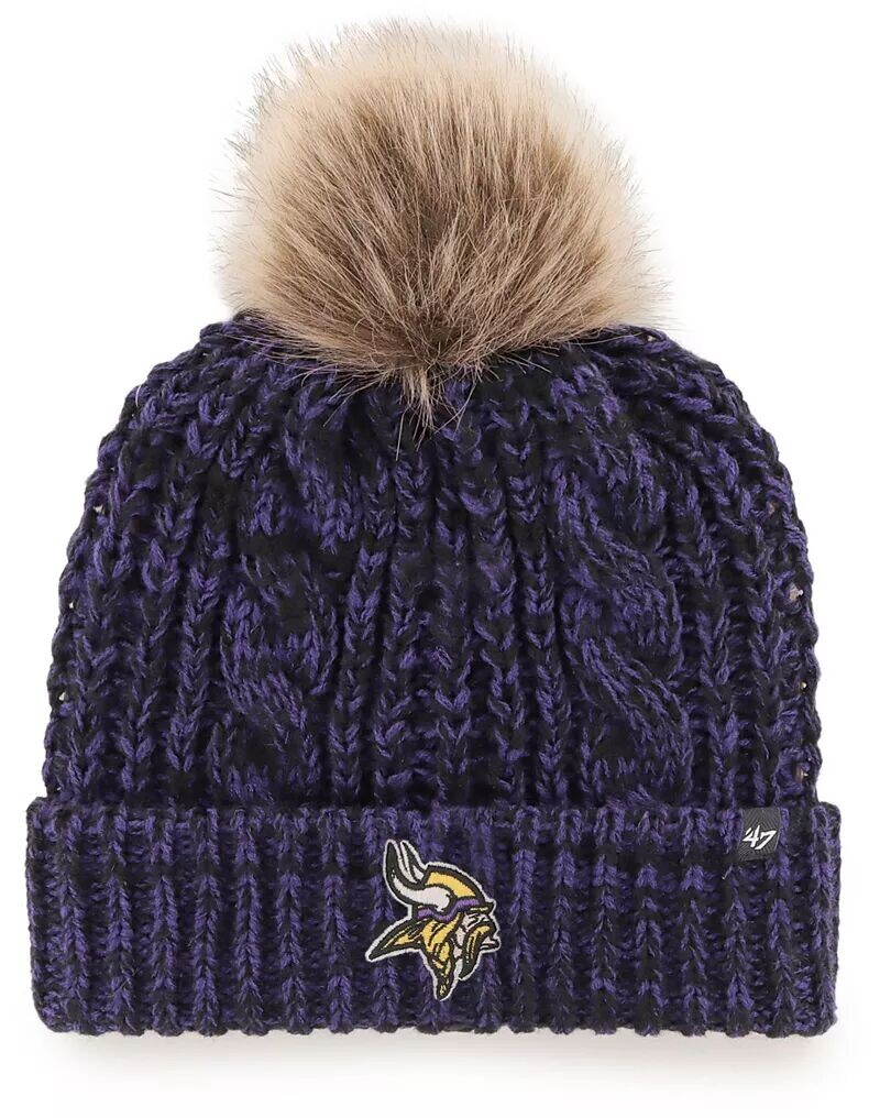 

Женская фиолетовая вязаная шапка с манжетами '47 Minnesota Vikings Meeko