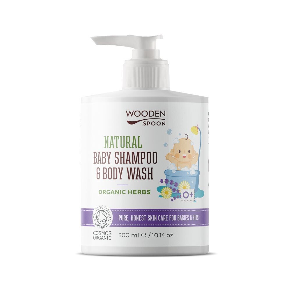 

Гель для душа и шампунь для волос детский 2в1 Wooden Spoon Natural Baby Shampoo & Body Wash, 300 мл