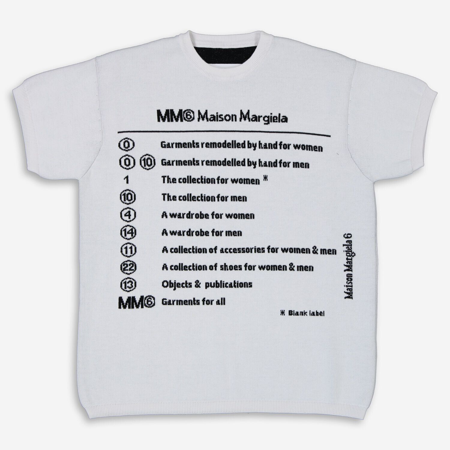 

Белая трикотажная футболка с черными принтами MM6 Maison Margiela