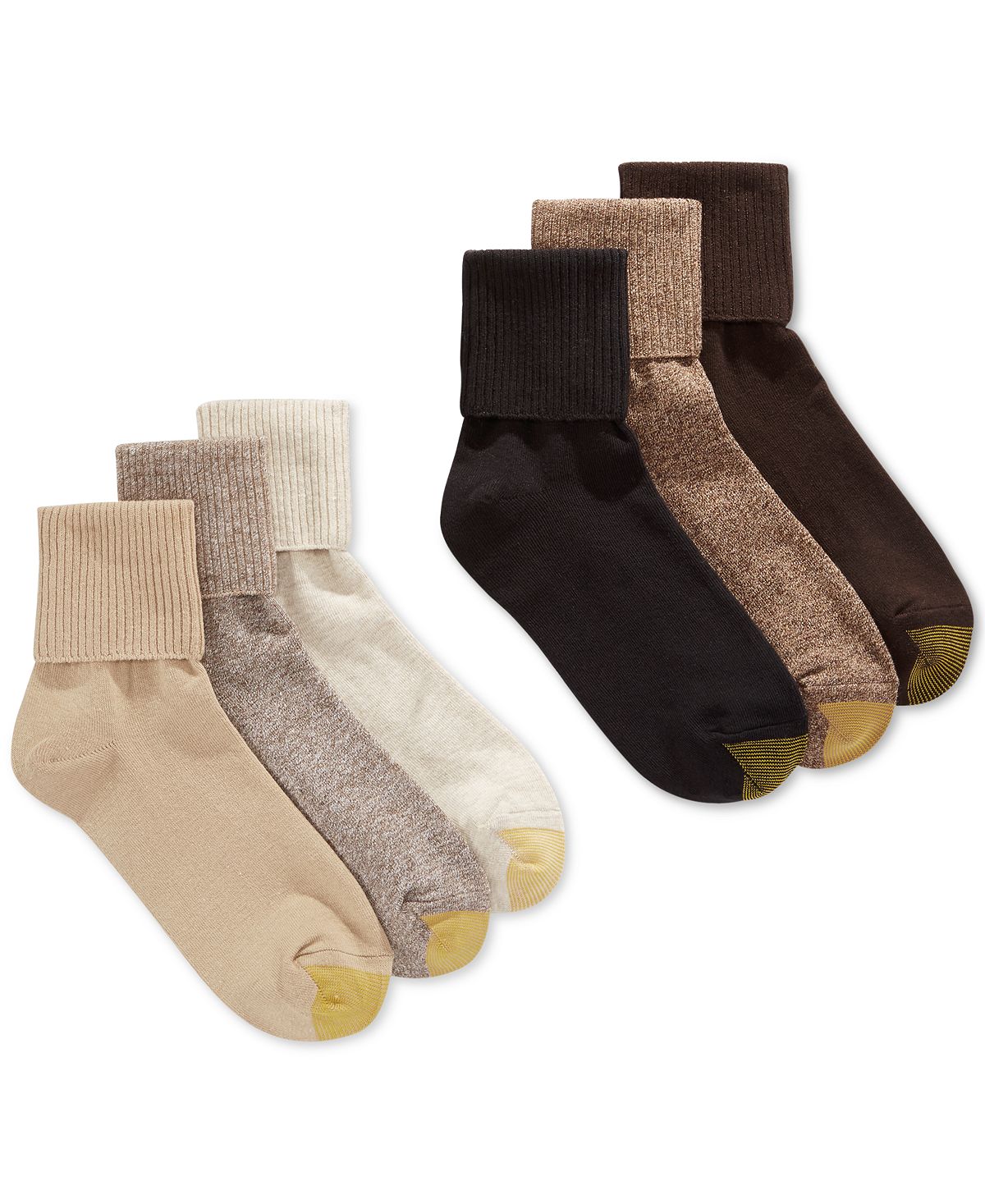 Женские повседневные носки с поворотными манжетами (6 пар), также доступны в расширенных размерах Gold Toe цена и фото