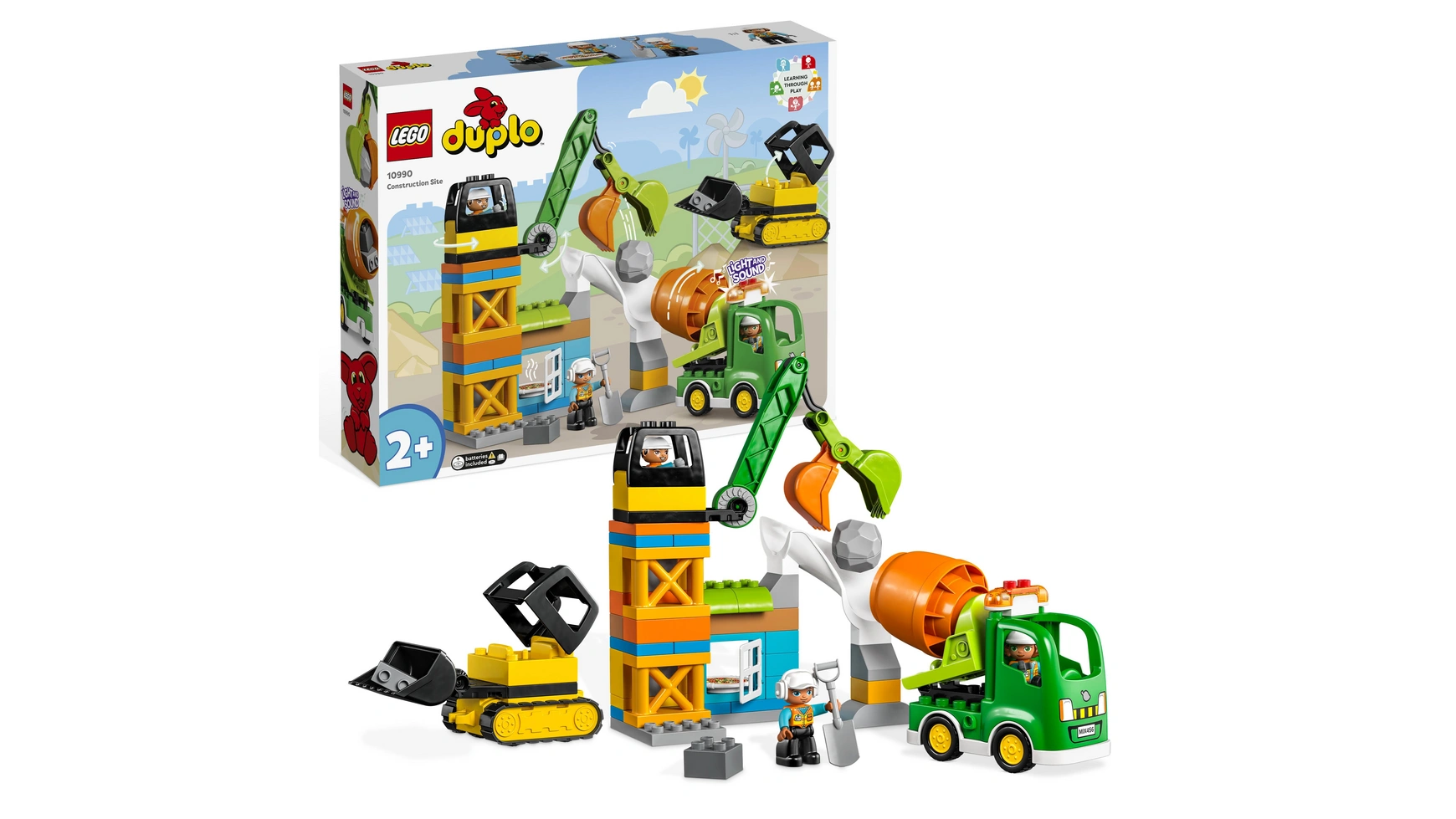 конструктор lego duplo 10990 строительная площадка 61 дет Lego DUPLO Строительная площадка со строительной техникой, игрушка для малышей