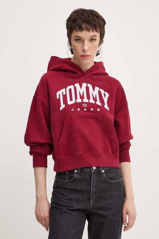 

Хлопковая толстовка Tommy Jeans, бордовый