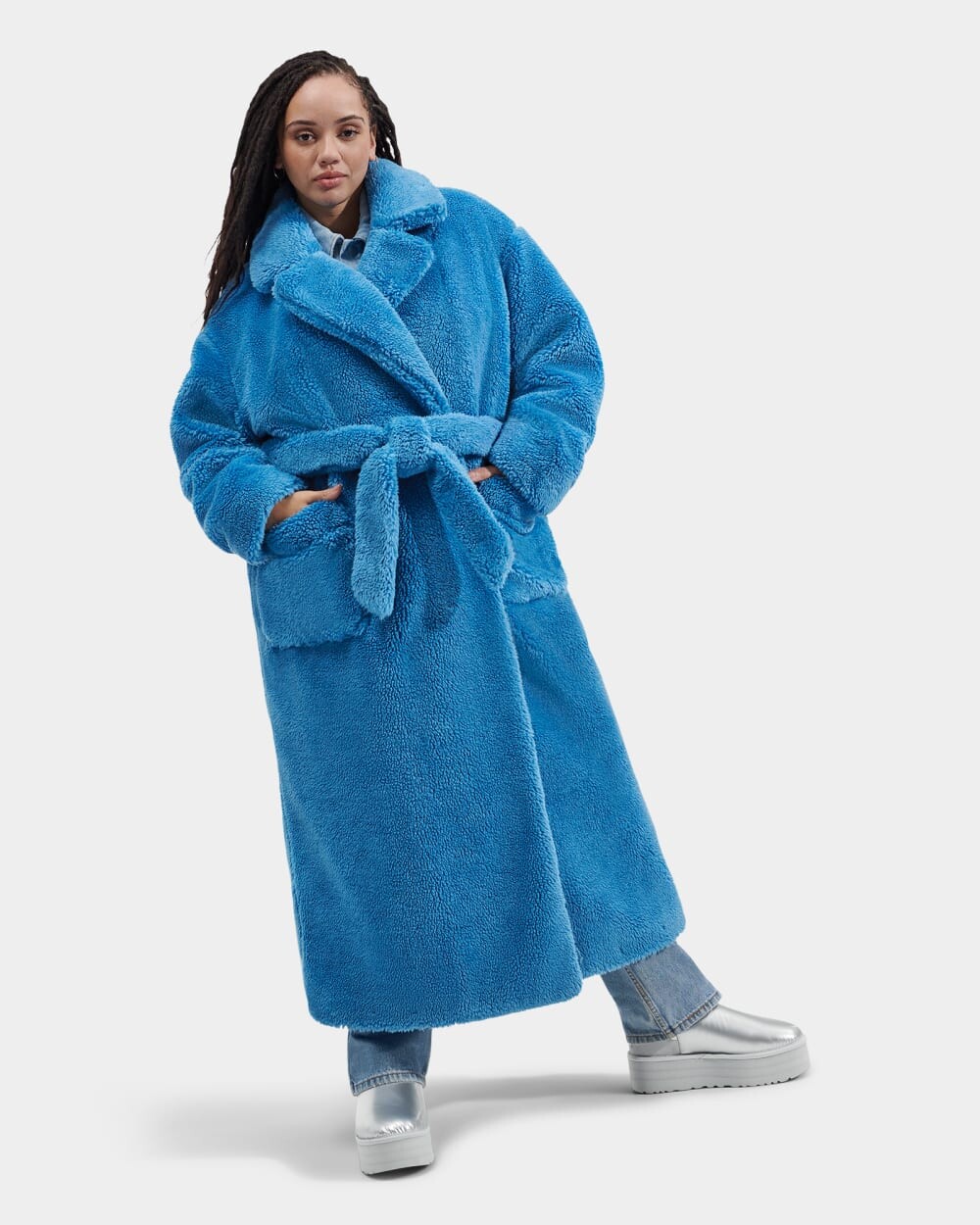 

Верхняя одежда Alesandra Faux Fur Wrap Coat UGG, черный