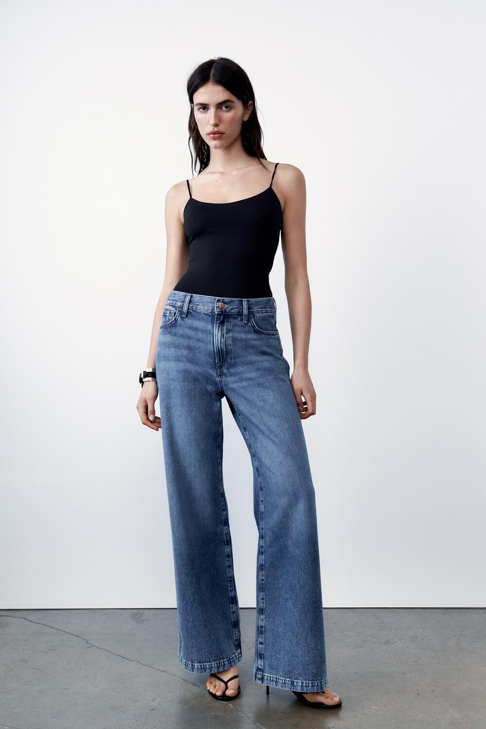 

Джинсы с высокой посадкой z1975 ZARA, средне-синий