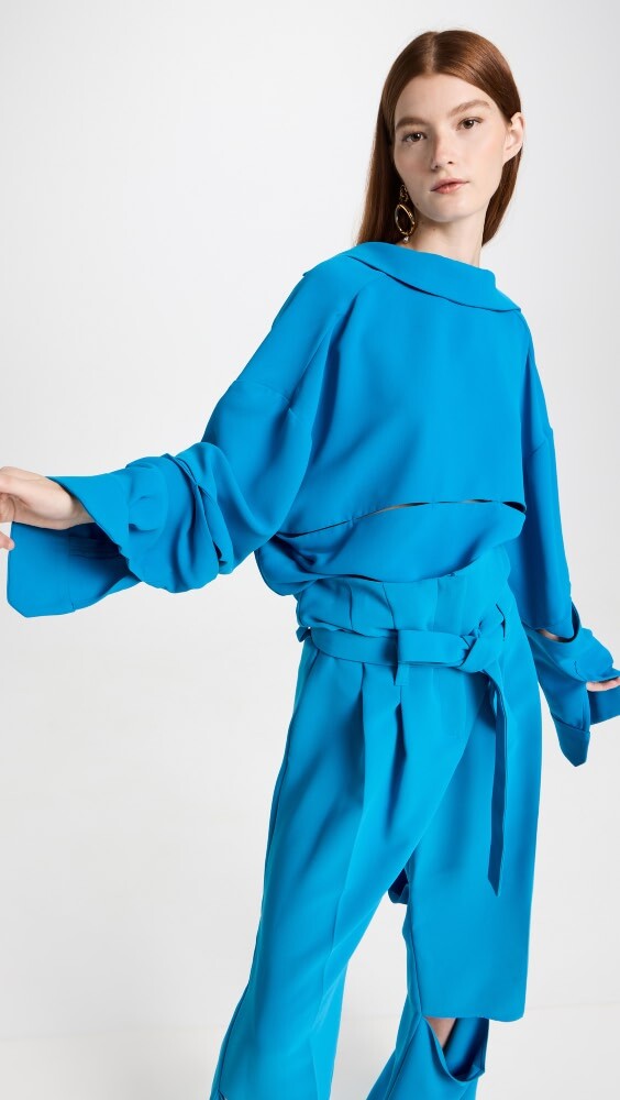 

Блуза A.W.A.K.E. MODE Shirt with Front, Back and Sleeve Slits, синий