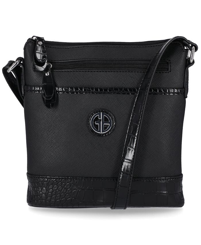 

Кроссбоди Saffiano Croco North South Giani Bernini, черный