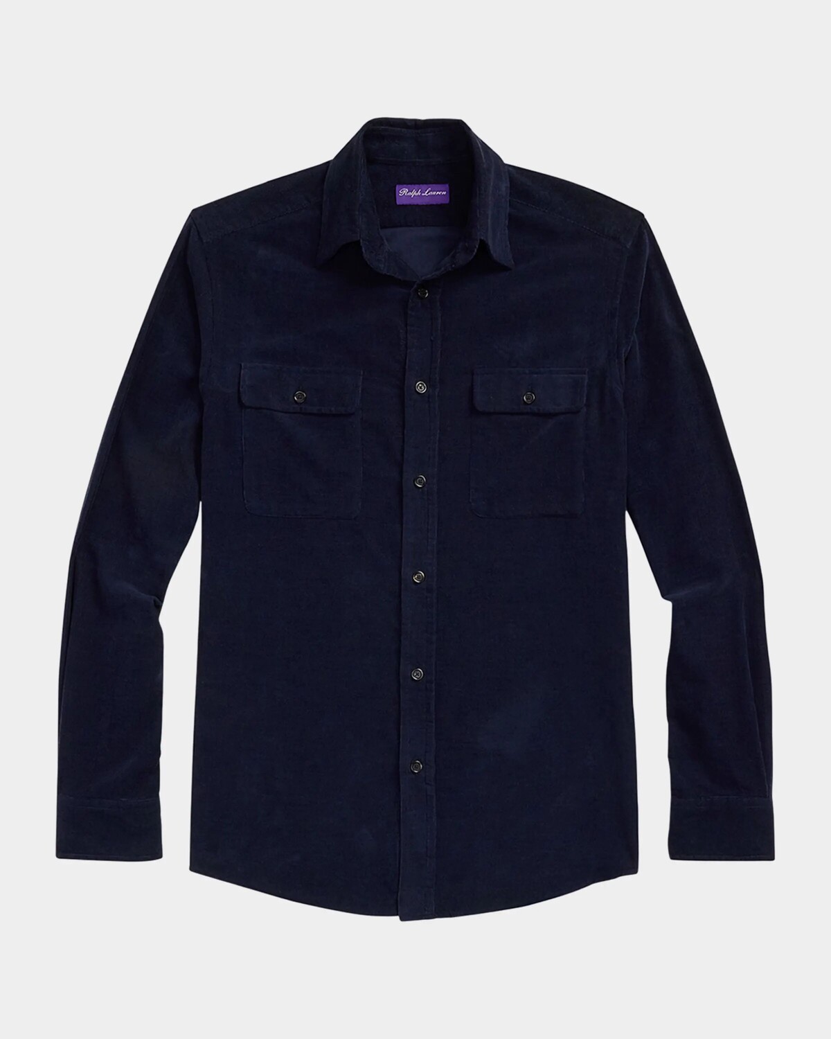 

Мужская вельветовая спортивная рубашка Ralph Lauren Purple Label, темно-синий