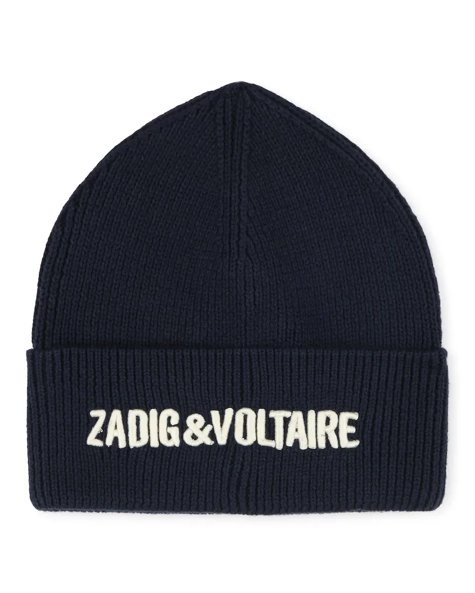 

Вязаная шапка с вышитым логотипом Zadig & Voltaire, синий