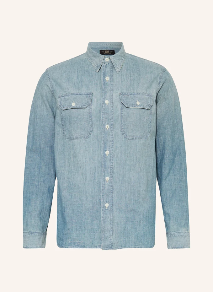 Рубашка стандартного кроя в джинсовом стиле Rrl, синий
