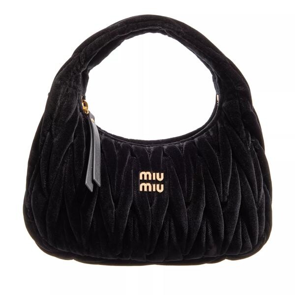 

Сумка wander hobo bag with matelasse nappa leather Miu Miu, черный