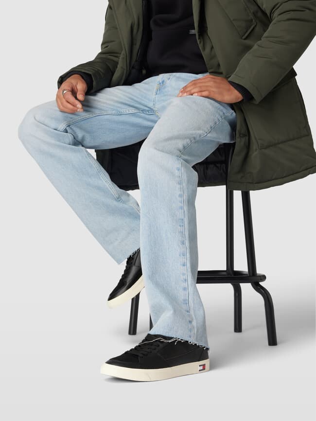 

Кроссовки из смесовой кожи с лейблом, модель VULCANCIZE Tommy Jeans, черный