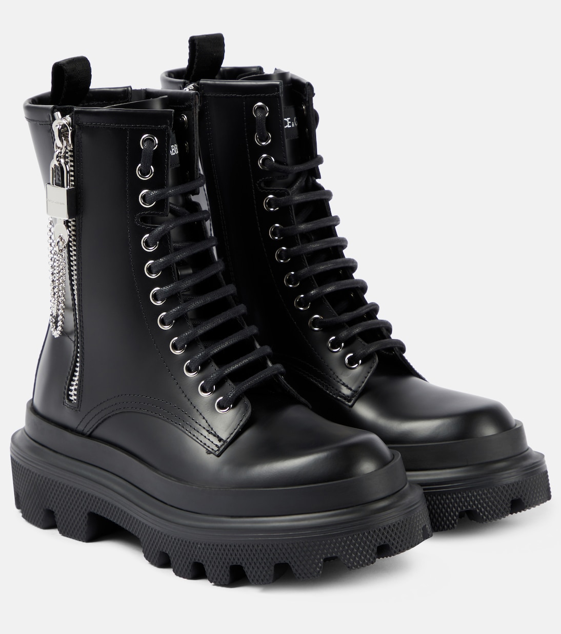 Кожаные армейские ботинки Dolce&Gabbana, черный