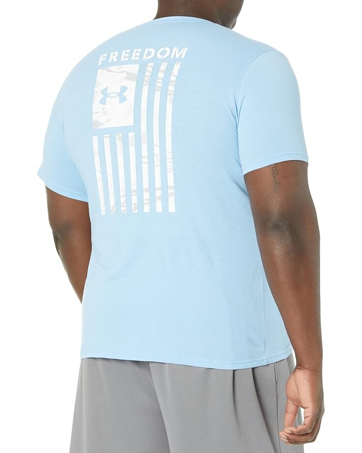 

Футболка Under Armour New Freedom Flag Camo T-Shirt, цвет Carolina Blue/White