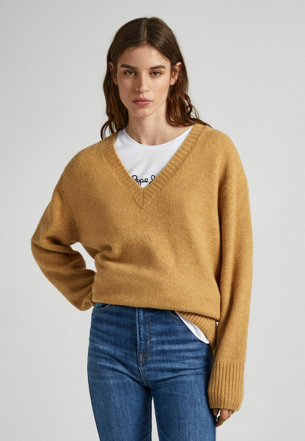

Свитер DENISSE V NECK Pepe Jeans, светло-бежевый