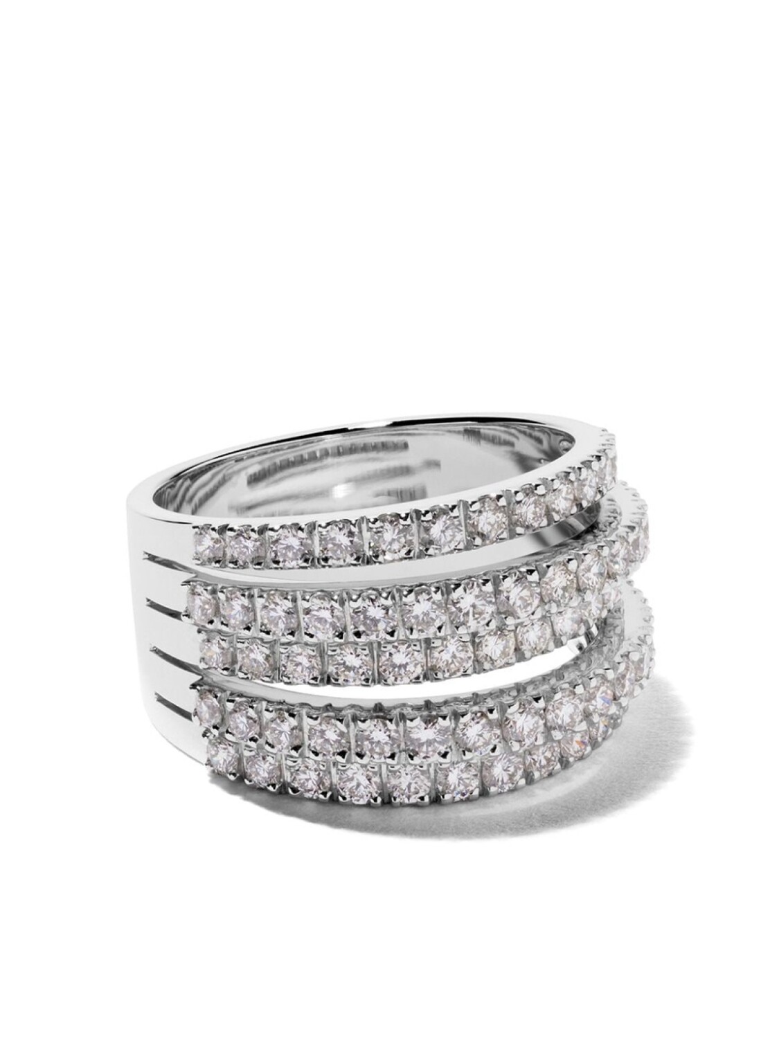 

Кольцо Five Line из белого золота с бриллиантами De Beers Jewellers, серебряный