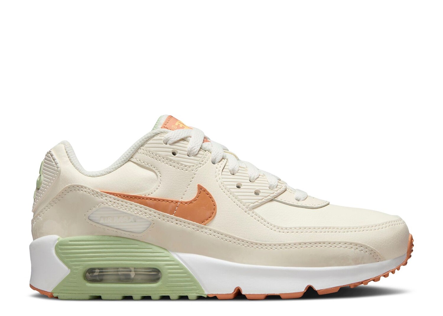 

Кроссовки Nike Air Max 90 Leather Gs 'Pale Ivory Honeydew', кремовый