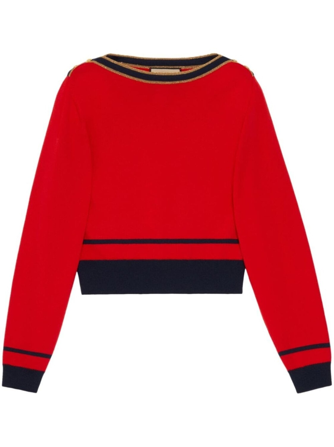 

Gucci шерстяной джемпер с отделкой в полоску, красный