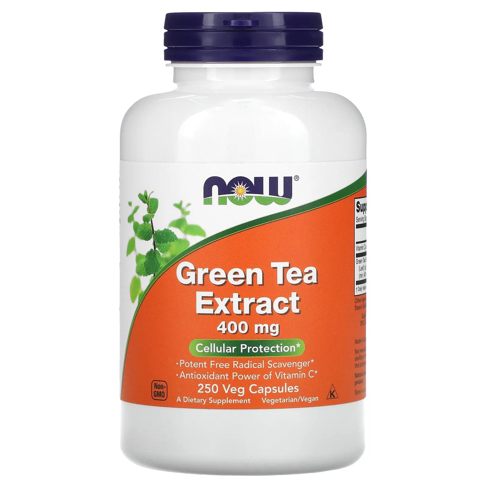 Now Foods Экстракт зеленого чая 400 мг 250 растительных капсул
