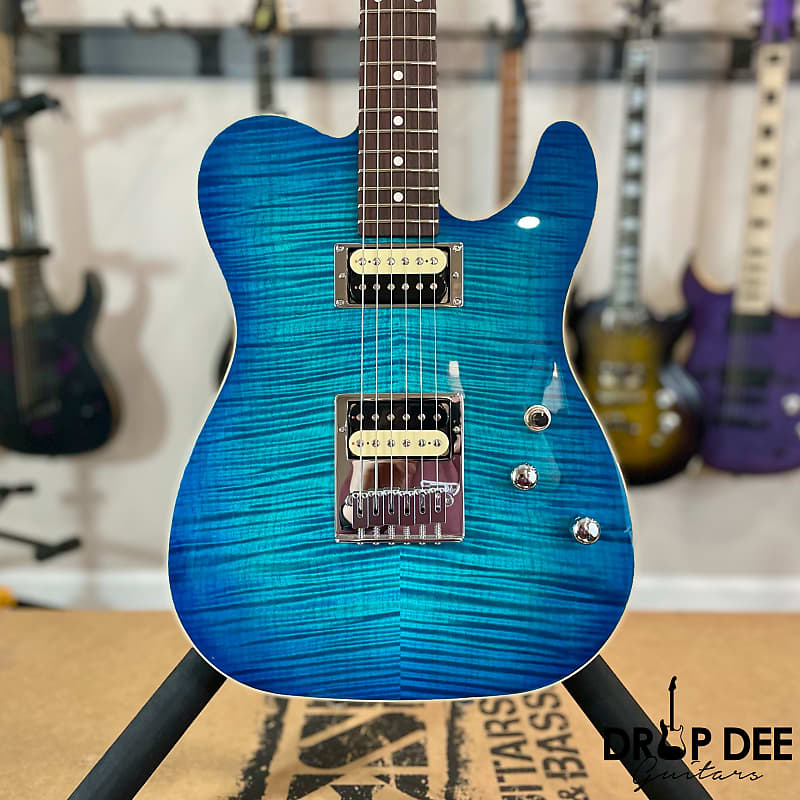 Электрогитара Schecter USA Custom Shop PT Custom Electric Guitar w/ Case-Trans Sky Blue цена и фото