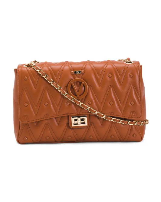 

Кожаное плечо через плечо с бриллиантами Made In Italy Valentino By Mario Valentino, цвет Umber