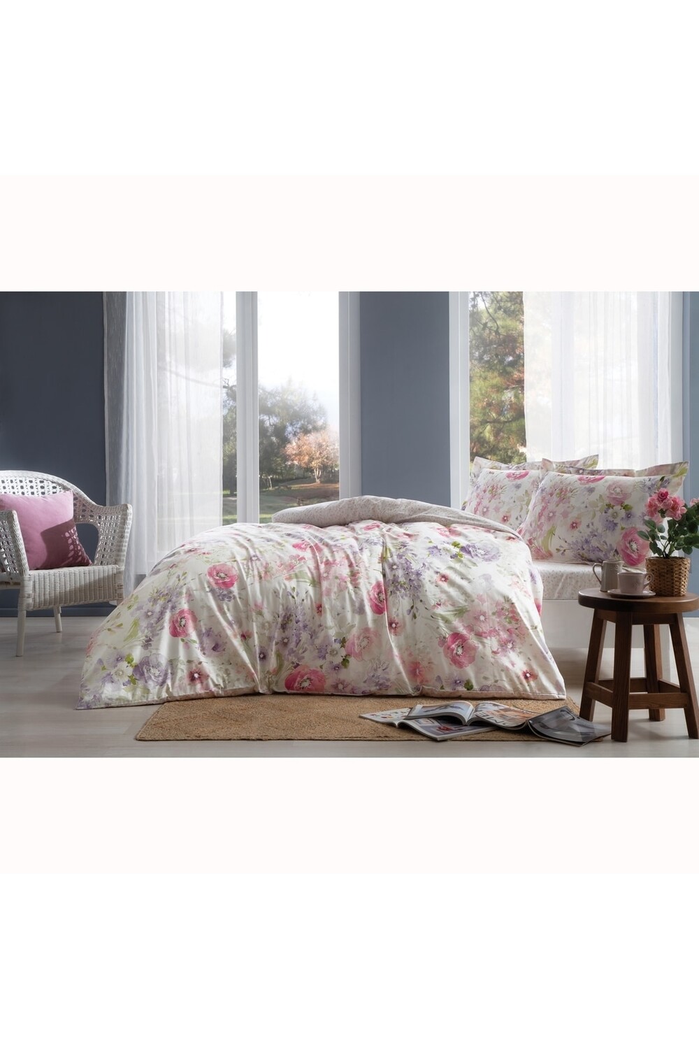 

Комплект пододеяльников Linens Miles Satin Single, розовый