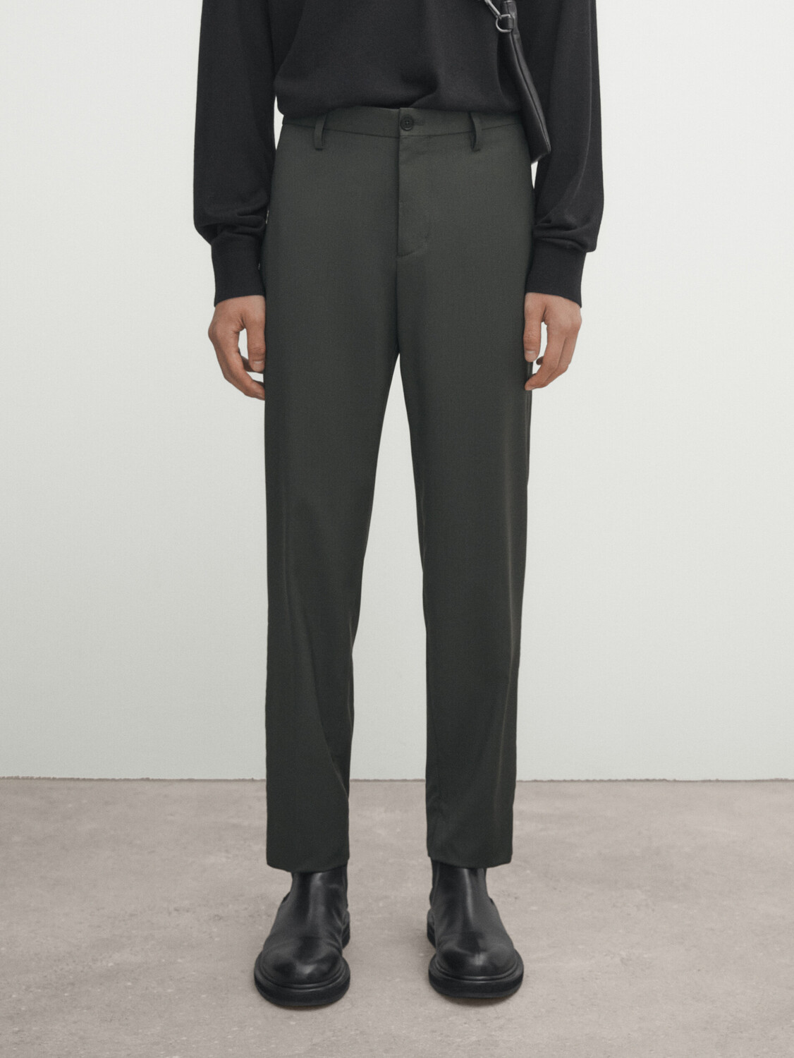 

Костюмные брюки холодной шерсти Massimo Dutti, зеленый