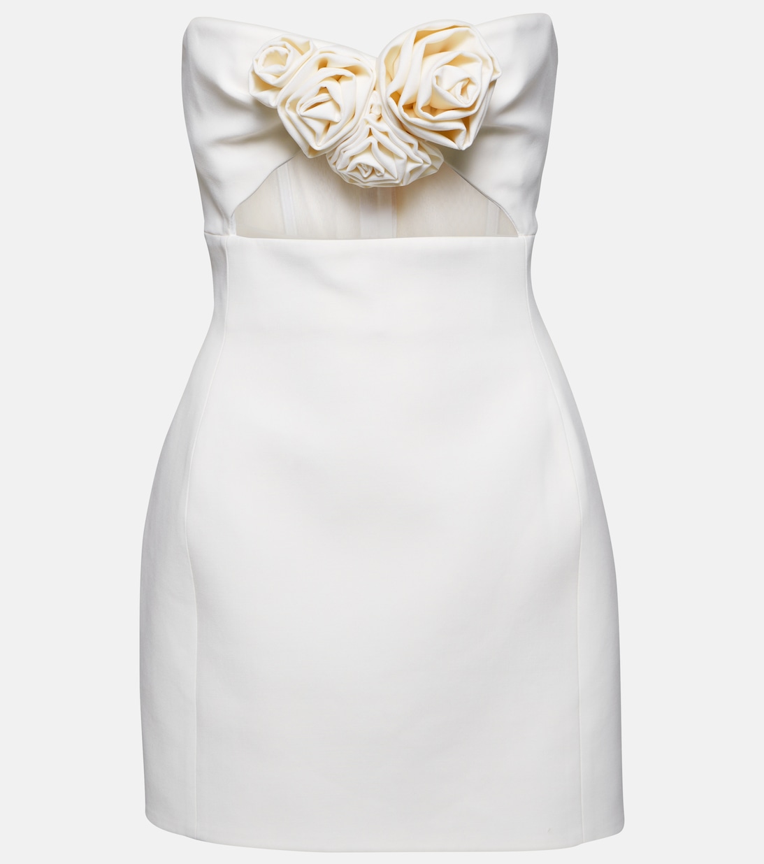 Шерстяное мини-платье с цветочной аппликацией MAGDA BUTRYM, бежевый