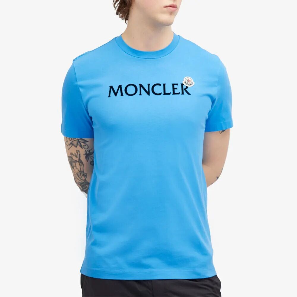 

Moncler Футболка с логотипом в тон, синий