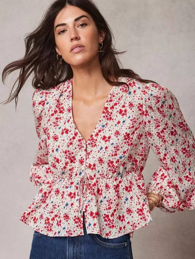 

Блуза Mint Velvet Floral Print, цвет red/multi