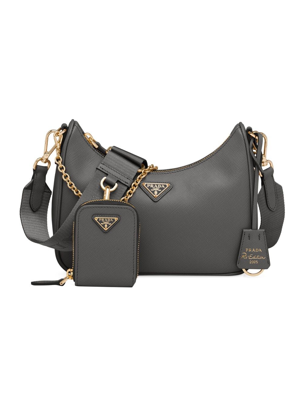

Сумка Re-Edition 2005 из сафьяновой кожи Prada, серый