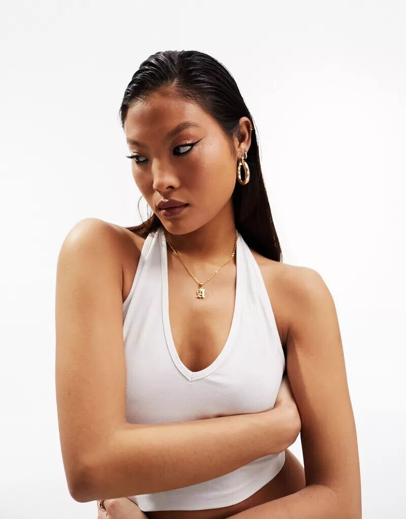 

Белый укороченный топ с бретельками ASOS DESIGN Petite