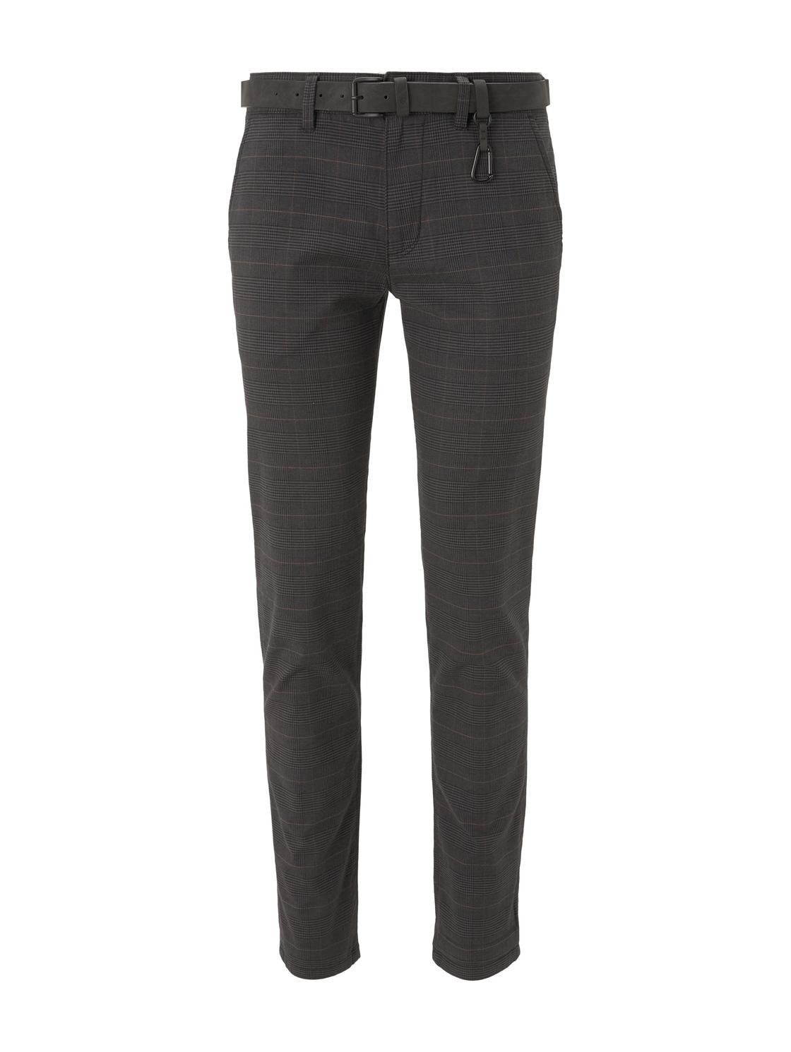 Тканевые брюки TOM TAILOR Denim Stoff/Chino Chino mit Gürtel regular/straight, серый худи tom tailor размер xl серый