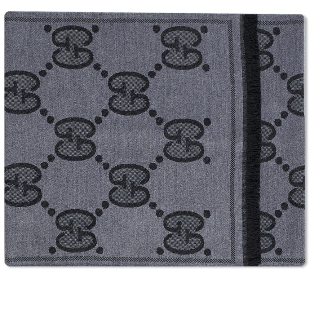 

Большой шарф Gucci GG, черный/серый