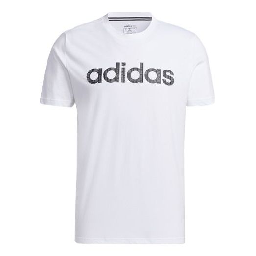 Футболка Men's adidas neo Logo Alphabet Printing Sports Short Sleeve White T-Shirt, мультиколор футболка adidas originals logo printing sports short sleeve white t shirt мультиколор