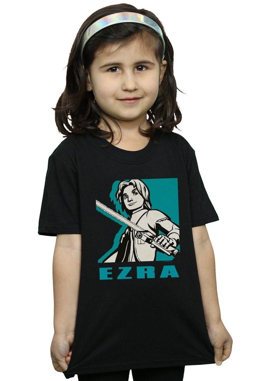 Хлопковая футболка Rebels Ezra Star Wars, черный хлопковая футболка rebels hera star wars черный