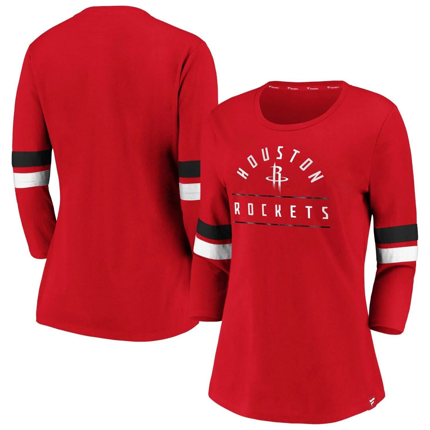 

Женская красная футболка Fanatics Houston Rockets Iconic Prolific Modern с рукавами 3/4 Fanatics, Красный