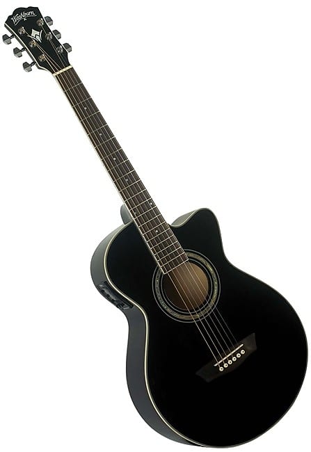 

Акустическая гитара Washburn Festival Series Model EA10B Black Acoustic Electric Petite Jumbo Guitar