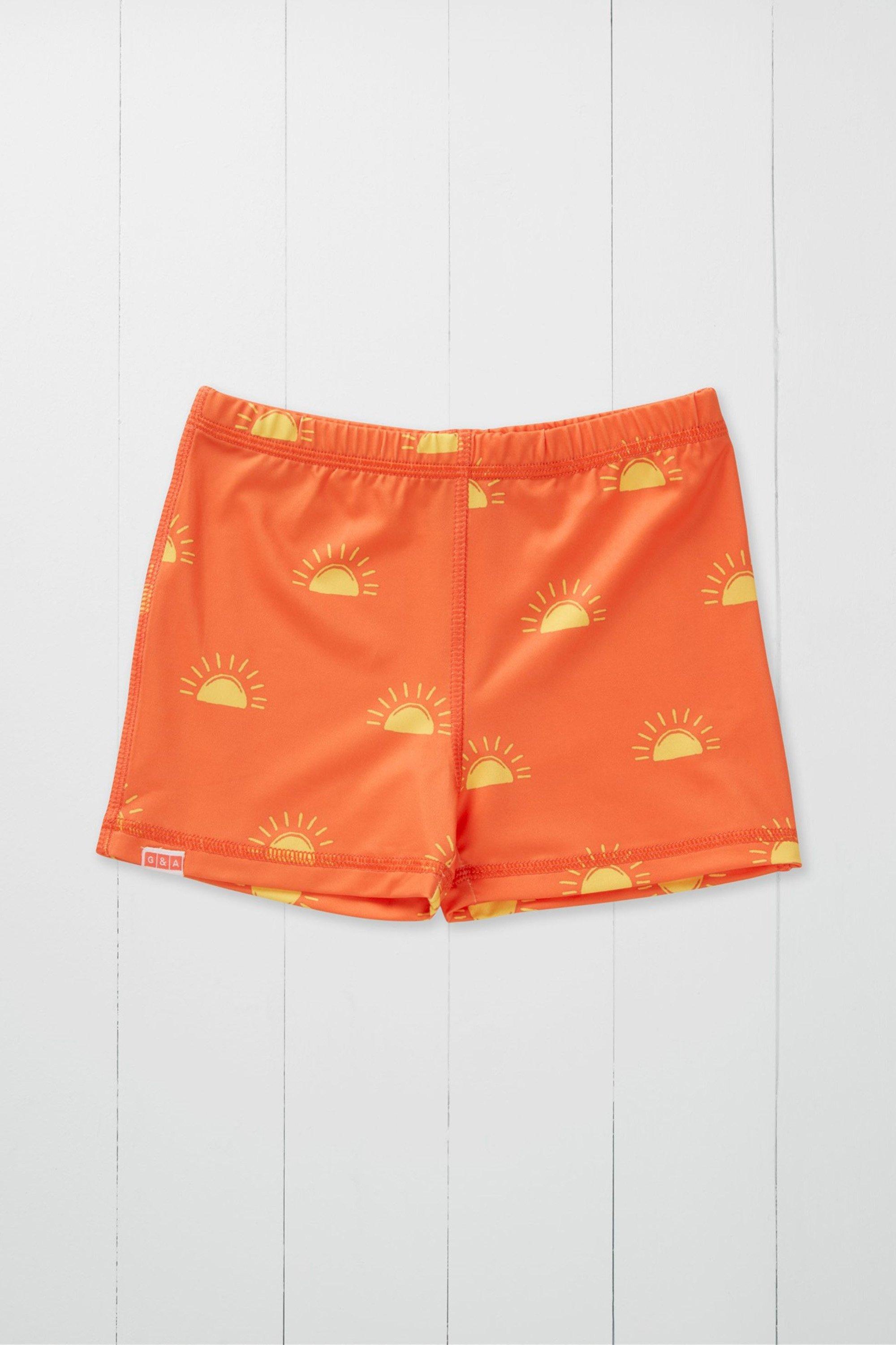 Детские шорты для плавания с принтом Sun Grass & Air, оранжевый