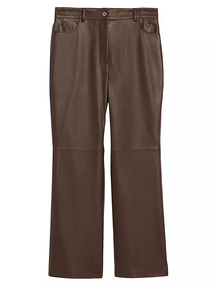 

Кожаные брюки-клеш Weekend Max Mara, шоколад