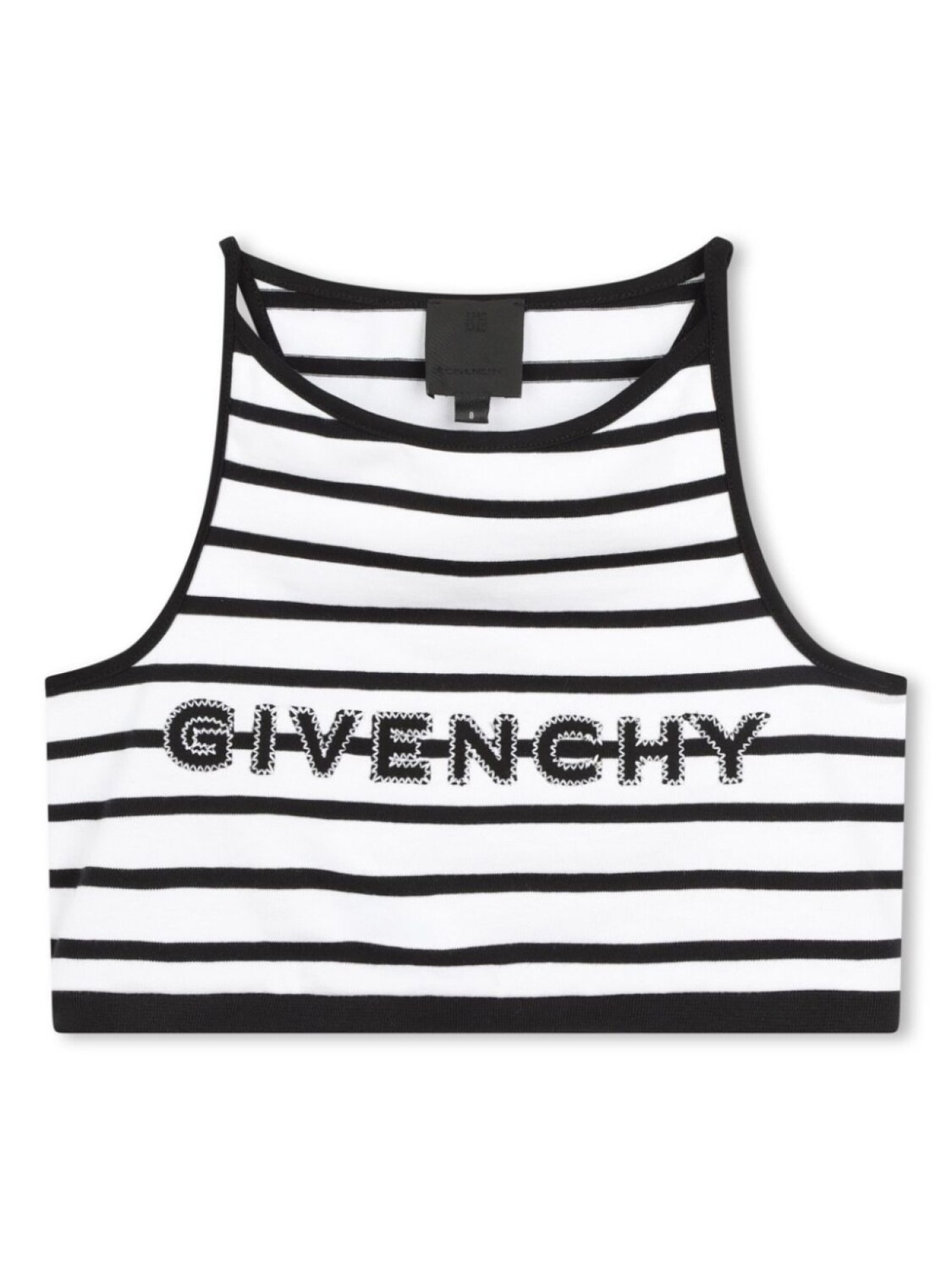 

Givenchy Kids полосатый топ с вышитым логотипом, черный