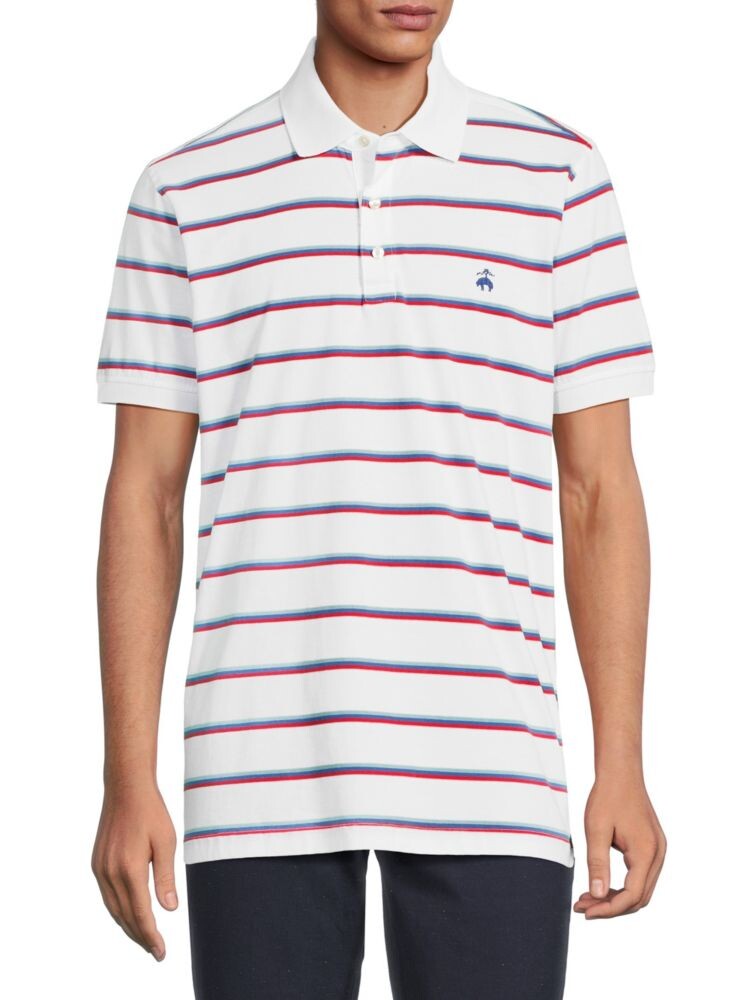 

Полосатая рубашка-поло Brooks Brothers, цвет White Multi