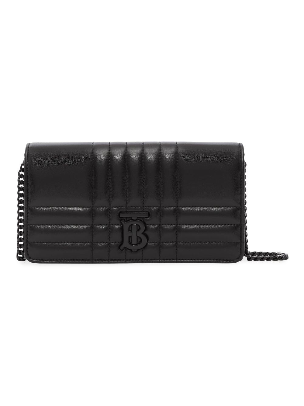 

Стеганый кожаный кошелек на цепочке Lola Burberry, черный