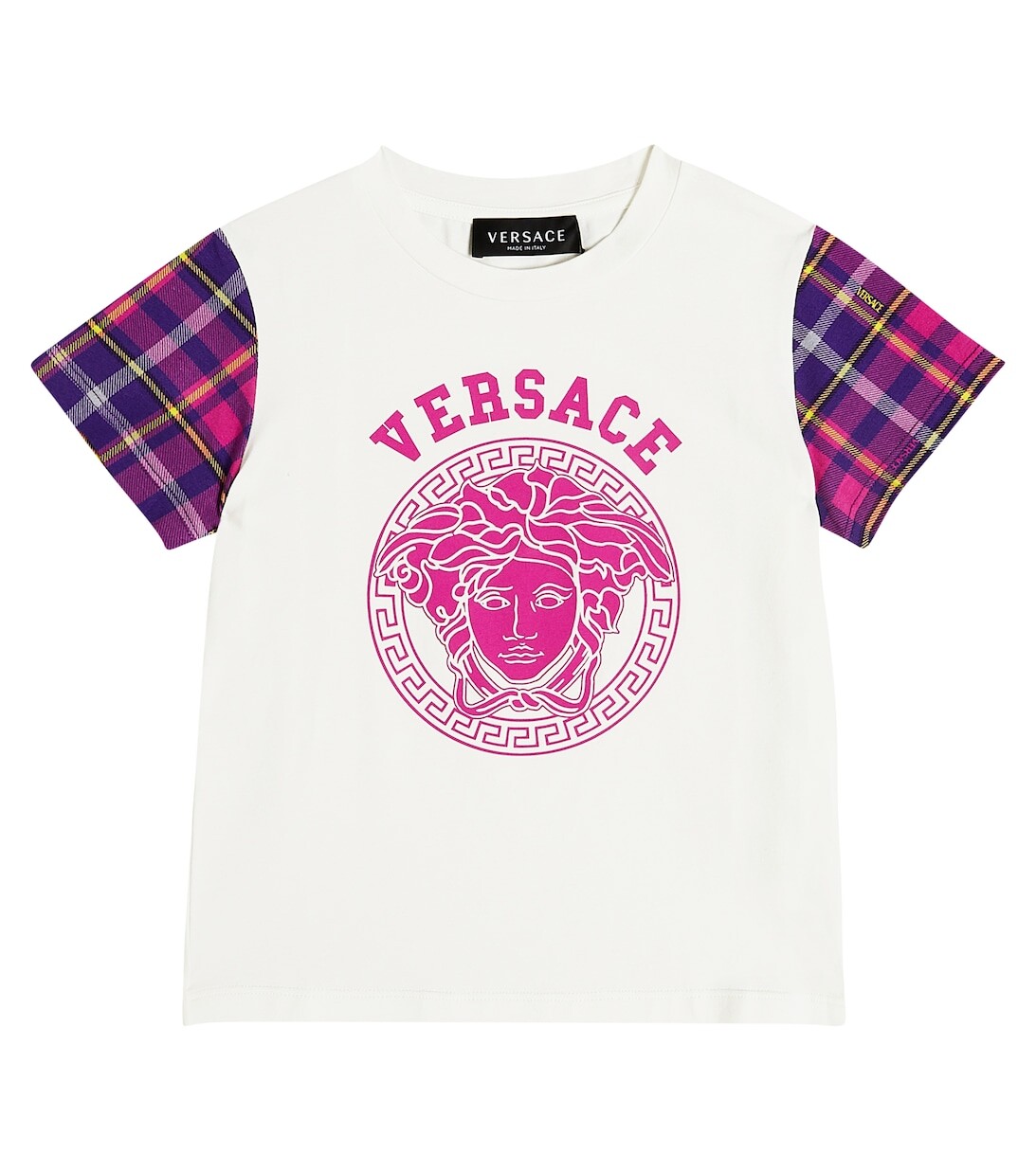 

Футболка с принтом Medusa из смесового хлопка Versace, розовый