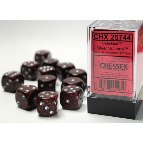 

Аксессуары Chessex Chessex 16mm d6 Set: Speckled - Silver Volcano w/Silver (12)