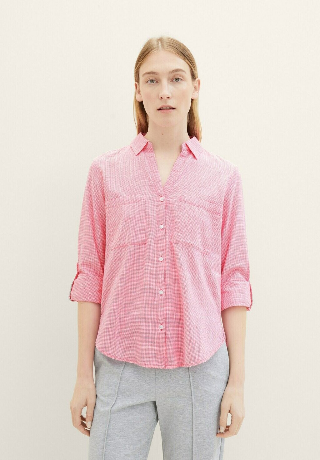 

Блузка-рубашка TOM TAILOR, цвет carmine pink