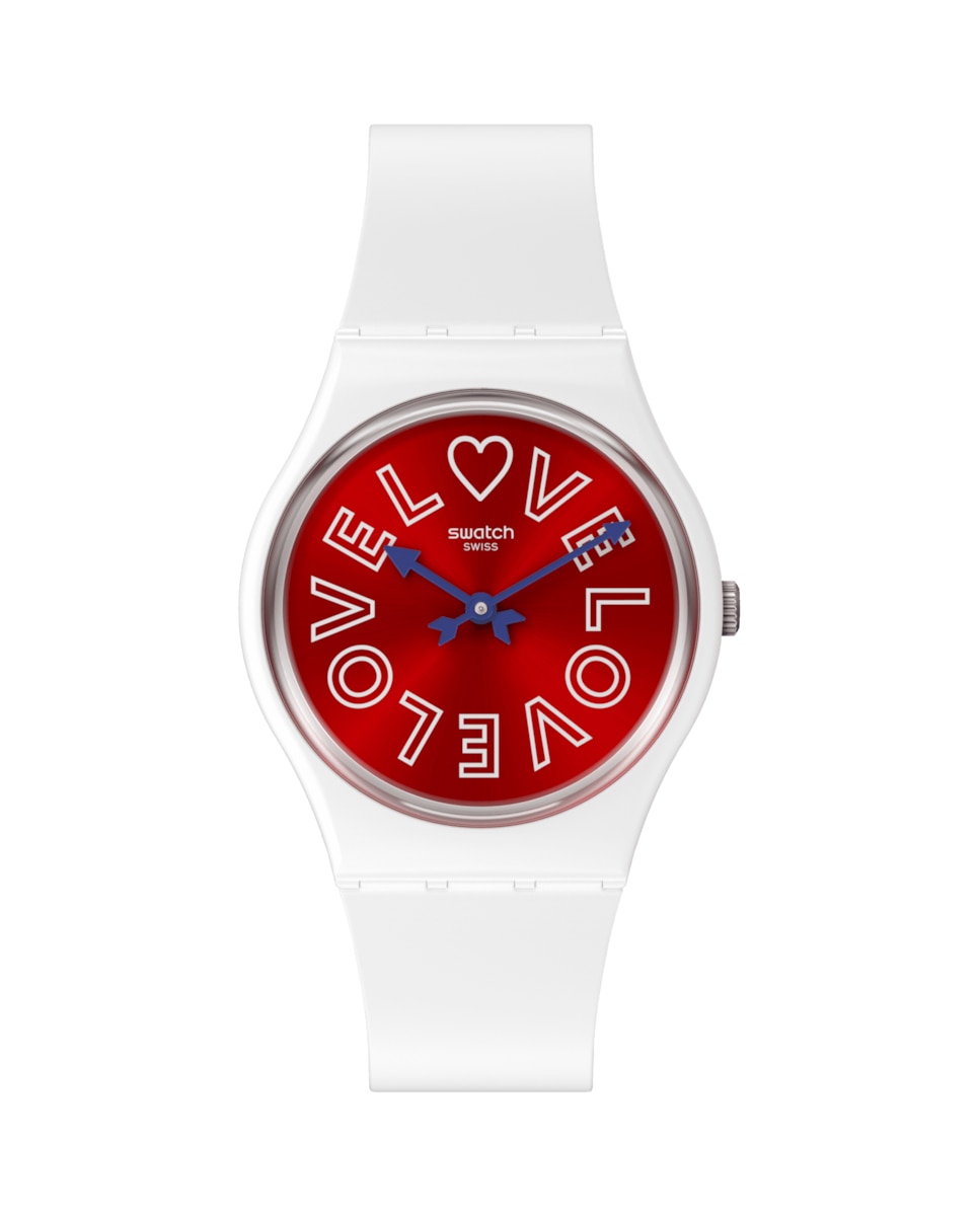 Белые часы Purest Love с красным циферблатом Swatch, белый