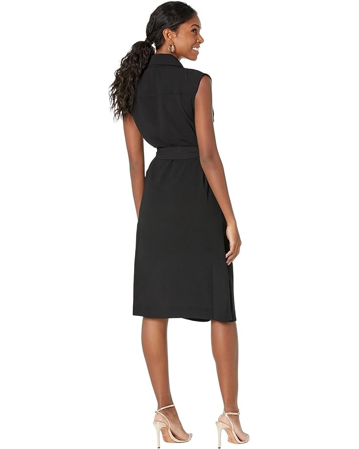 

Платье Michael Kors Petite Drapey Crepe Trench Dress, черный