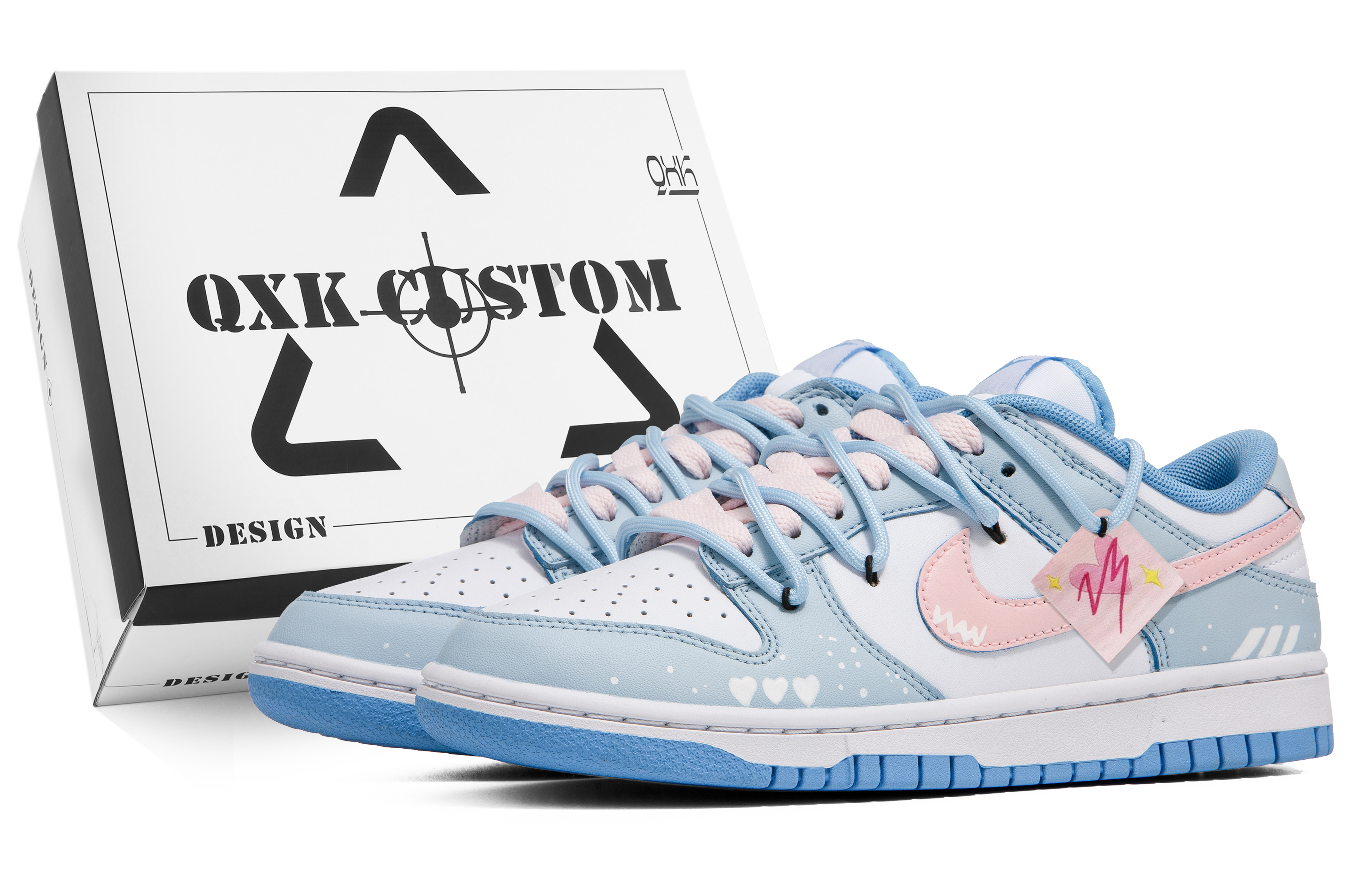 

Кроссовки Nike Dunk Skateboarding Shoes Women's Low-top White/blue, голубой